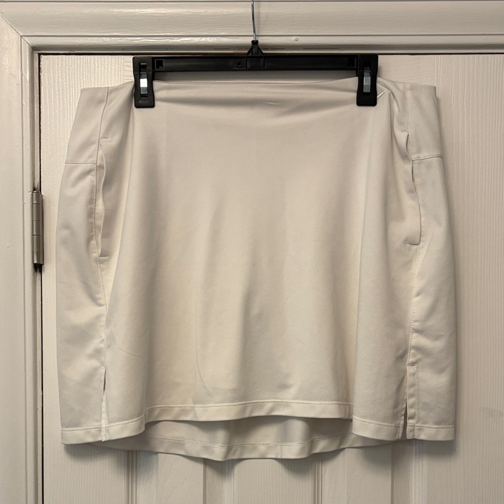 NIKE White Women's Dri-Fit Golf Tennis Pickleball Skirt Skort Size XL Pockets